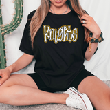 Funky  Knights Faux Glitter Outline DTF Print