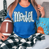 Funky Model Faux Glitter Outline DTF Print