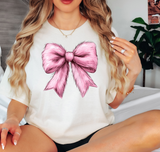 Fuzzy Pink Bow DTF Print