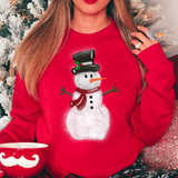 Fluffy snowman DTF Print