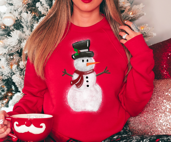 Fluffy snowman DTF Print