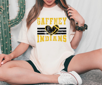 Gaffney Indians Grunge Heart Football DTF Print