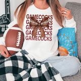 Gamecocks Repeat Football Bow DTF Print