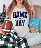 Checker Game Day Navy DTF Print