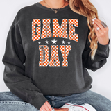 Checker Game Day Orange DTF Print