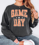 Checker Game Day Orange DTF Print