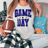 Checker Game Day Royal Blue DTF Print