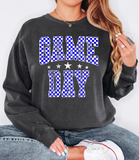 Checker Game Day Royal Blue DTF Print