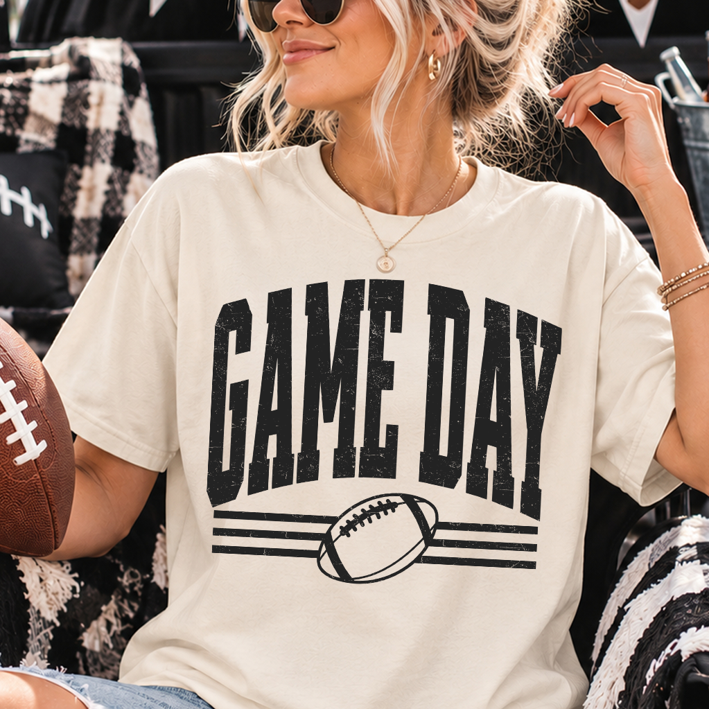Football Game Day Distressed Screen Print Transfer