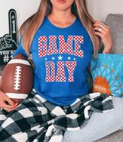 Checker Game Day Red DTF Print