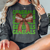 Generals Repeat Football Bow DTF Print