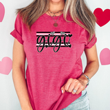 Gigi Black and White Hearts DTF Print