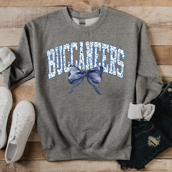 Buccaneers Blue Floral Navy Bow Teams DTF Print