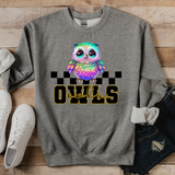 Colorful Checker Owls DTF Print