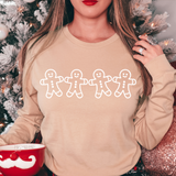 Christmas Gingerbread Outline Row DTF Print