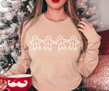 Christmas Gingerbread Outline Row DTF Print