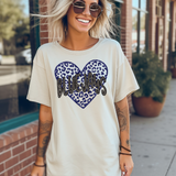Bluejays Faux Glitter Heart DTF Print