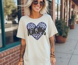 Bluejays Faux Glitter Heart DTF Print