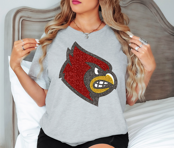 Glitter Effect Cardinal Face DTF Print