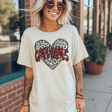 Cardinals Faux Glitter Heart DTF Print