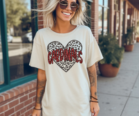 Cardinals Faux Glitter Heart DTF Print