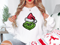 Glitter Effect Grinch DTF Print