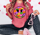 Glitter Effect Heart Circle DTF Print