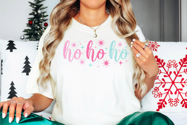 Glitter Effect Ho Ho HO  DTF Print