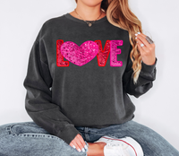 Love Sequin Effect DTF Print