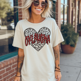 Oklahoma Faux Glitter Heart DTF Print