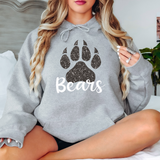 Bears Faux Glitter Paw DTF Print