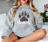 Bears Faux Glitter Paw DTF Print