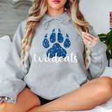 Wildcats Faux Glitter Paw DTF Print
