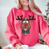 Reindeer Glitter Embroidery Effect DTF Print