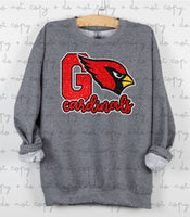 Go Cardinals Glitter Effect DTF Print