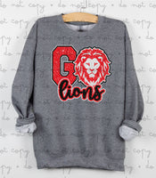 Go Lions Glitter Effect DTF Print