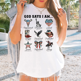 God Says I am Patriotic DTF Print