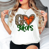 Go Gators Leopard Heart Basketball DTF Print