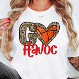 Go Havoc Basketball Leopard Heart DTF Print
