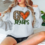 Go Jaguars Basketball Heart DTF Print