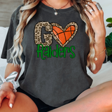 Go Raiders Basketball Leopard Heart DTF Print
