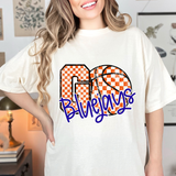 Bluejays Go Basketball Checker DTF Print