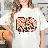Knights Go Basketball Checker DTF Print