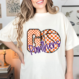 Panthers Go Basketball Checker DTF Print