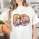 Spartans Go Basketball Checker DTF Print