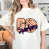 Spartans Go Basketball Checker DTF Print