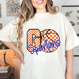 Spartans Go Basketball Checker DTF Print