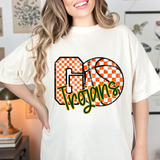 Trojans Go Basketball Checker DTF Print