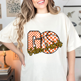 Yellow Jackets Go Basketball Checker DTF Print