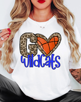 Go Wildcats Basketball Leopard Heart DTF Print